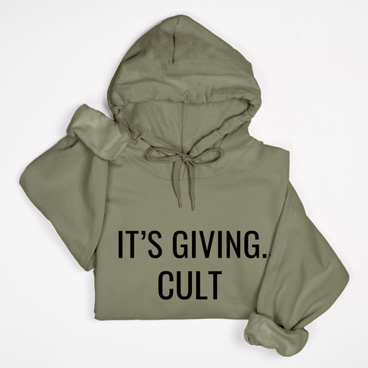 It's giving...cult hoodie