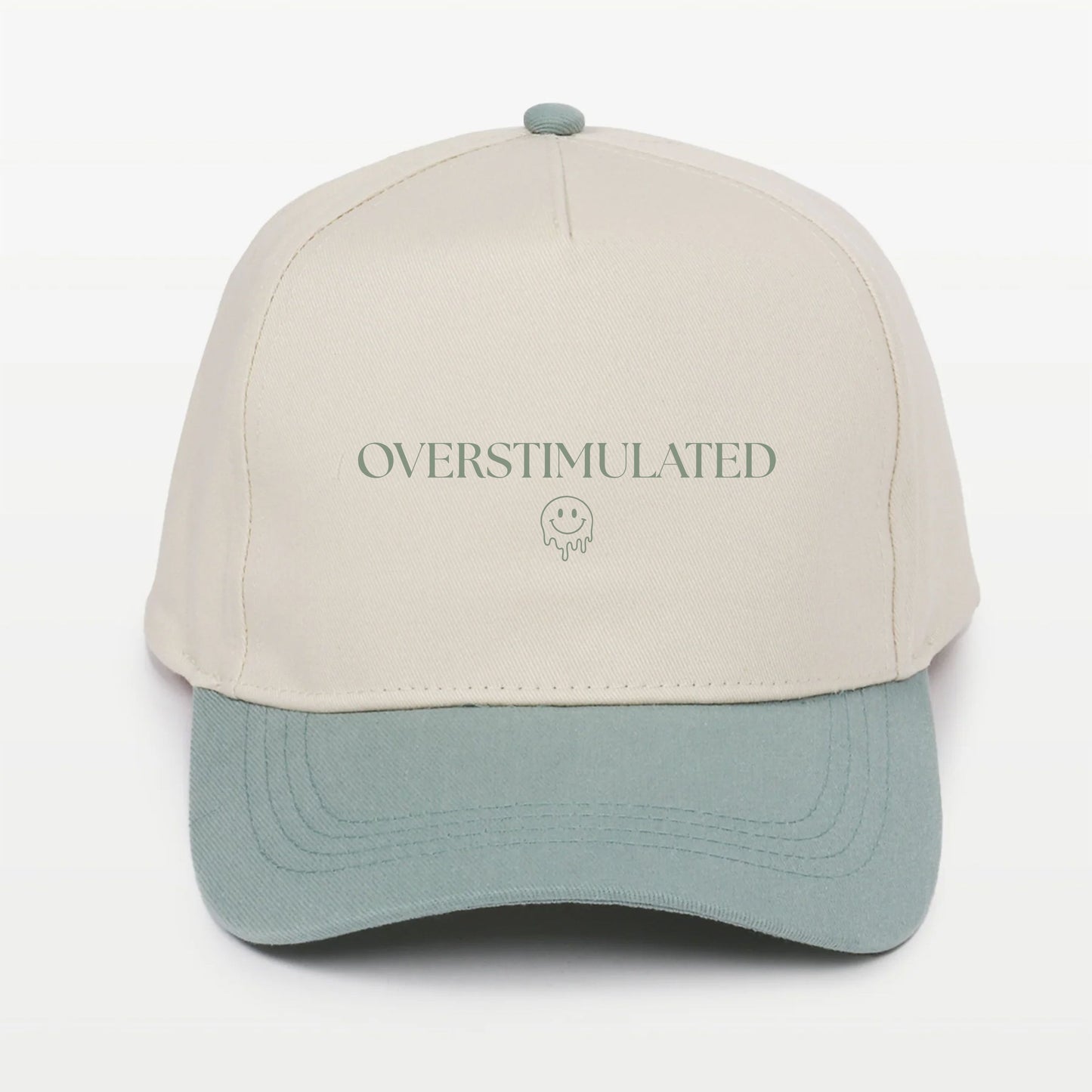 Overstimulated Smiley Face Two-Tone Baseball Cap