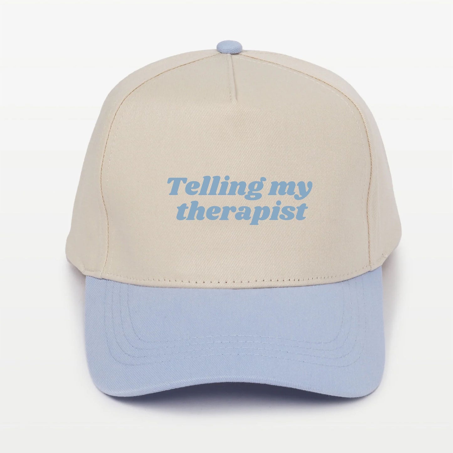 Telling My Therapist - Two-Tone Light Blue 5 Panel Baseball Cap
