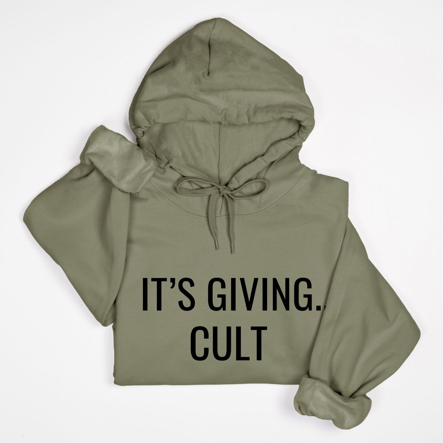 It's giving...cult hoodie