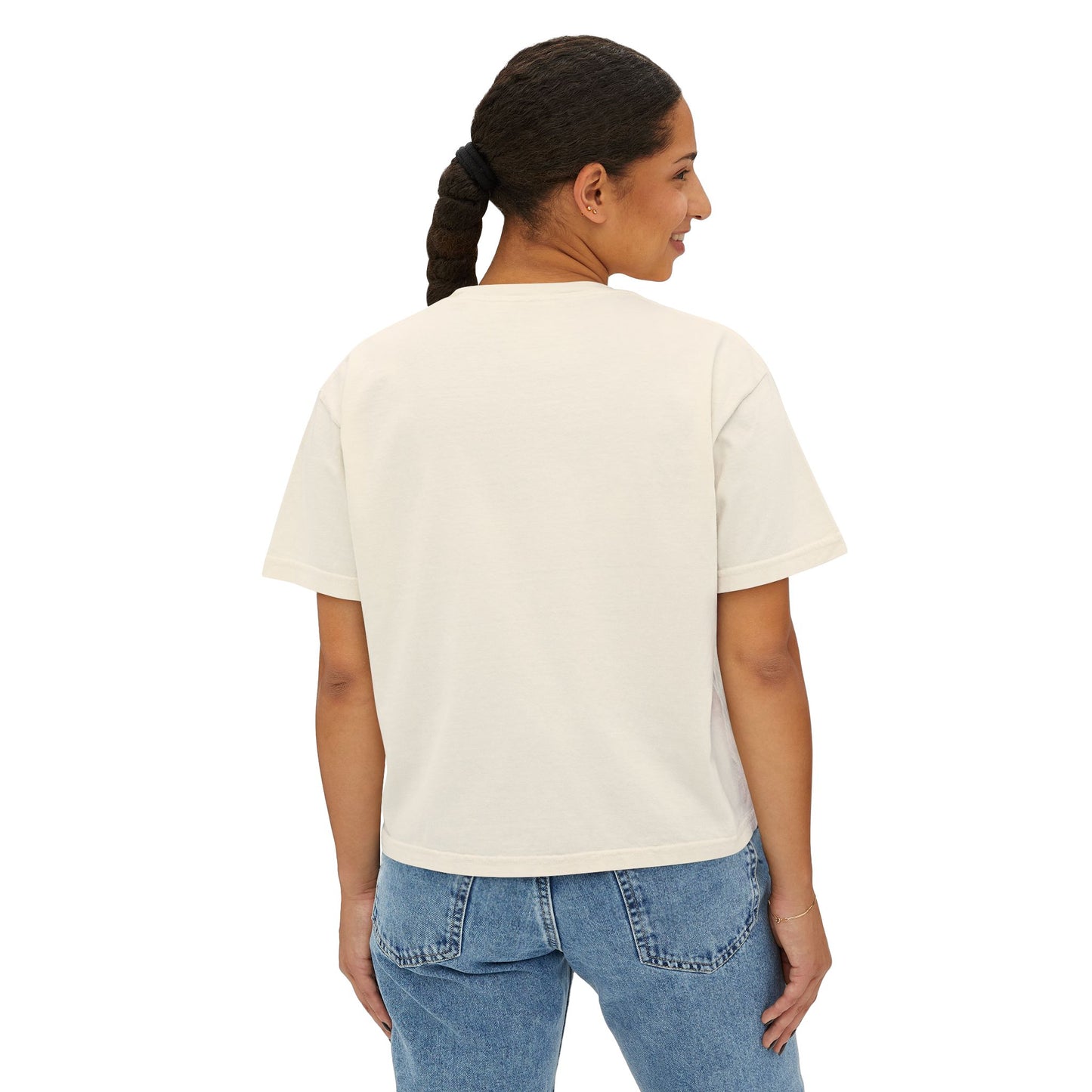 Gothic 'Mom' Script Tee | Floral Embroidered Accent, Boxy Crop T-Shirt