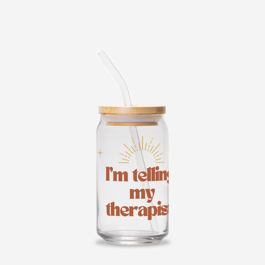 I'm Telling My Therapist Glass Can 16oz