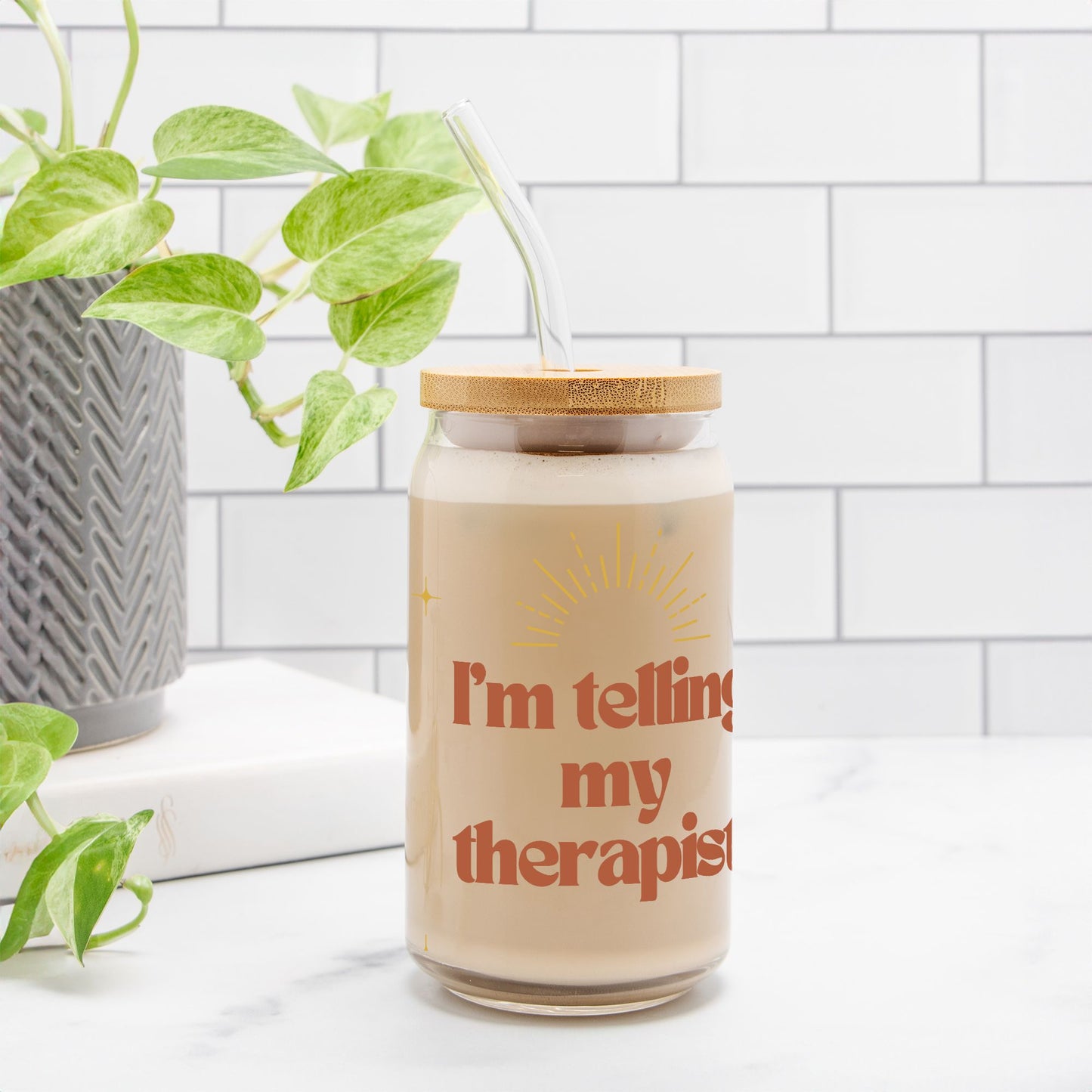 I'm Telling My Therapist Glass Can 16oz